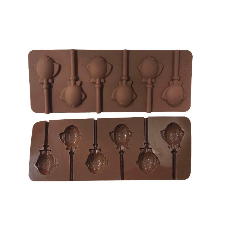 Форма для леденцов в форме рыбки 6 с силиконовой формой для мороженого, детская форма для домашнего мороженого, форма «сделай сам»