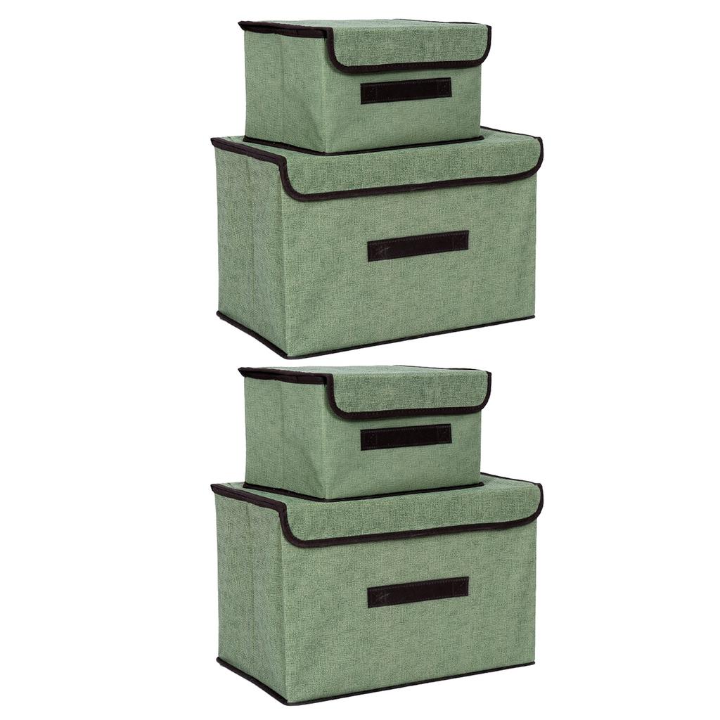 4 Pcs Non Woven Storage Box Case Dustproof Collapsible Two Large and Two Small for Household Home