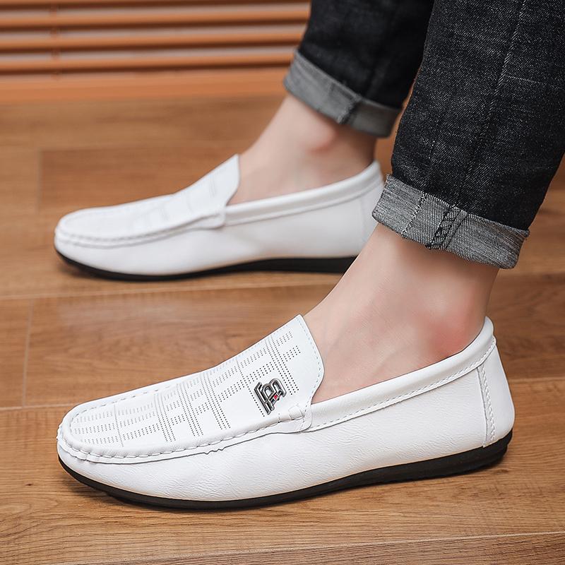 Summer Men Casual Shoes Leather Breathable Comfort Slip-on Mens Driving Shoes Luxury Brand Men Loafers Mens Lazy Shoes Moccasins