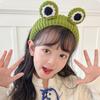 Мультяшные большие глаза лягушки, плюшевые обручи для волос с бантом для женщин, сладкий макияж, повязка для волос, повязка на голову, аксессуары для волос для девочек, корейские головные уборы