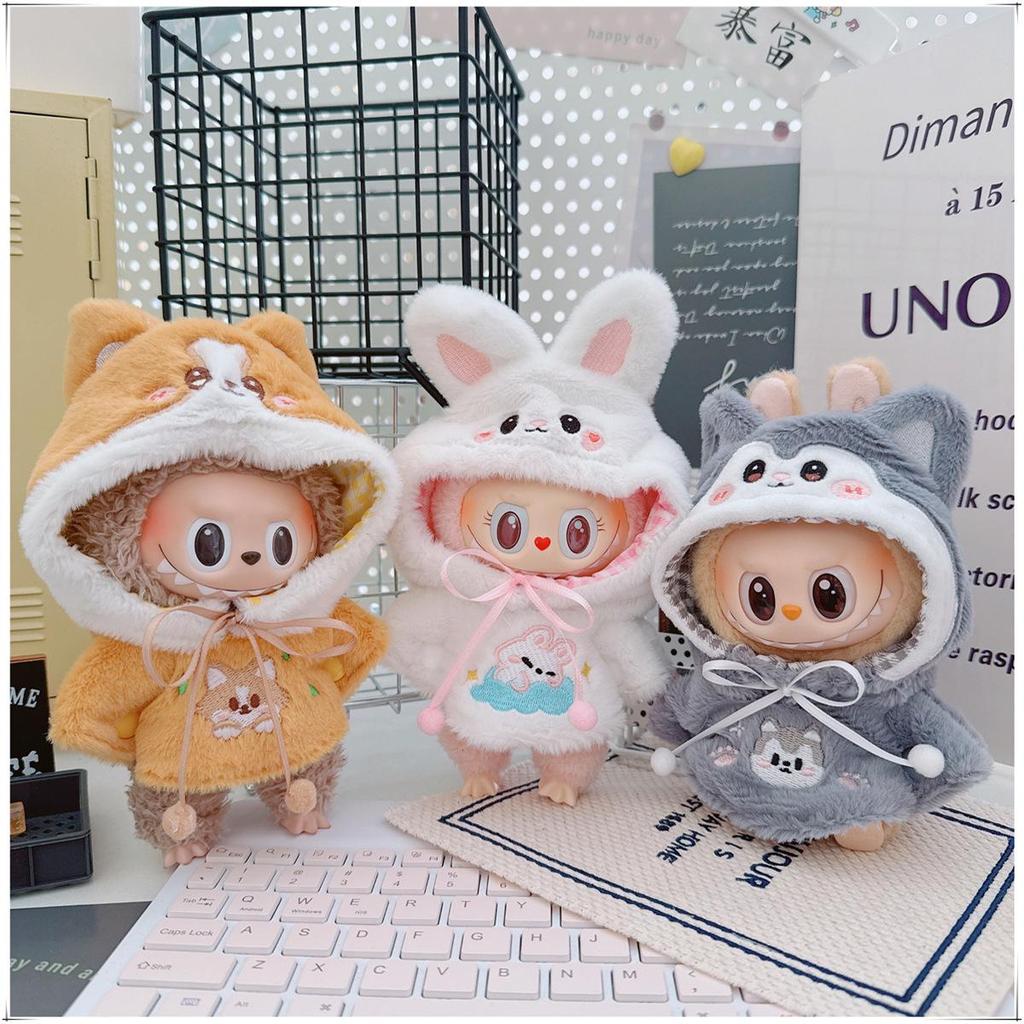 10cm Labubu Doll Clothes: Self-Deprecating Bear Plush Cape for 17cm Labubu Doll