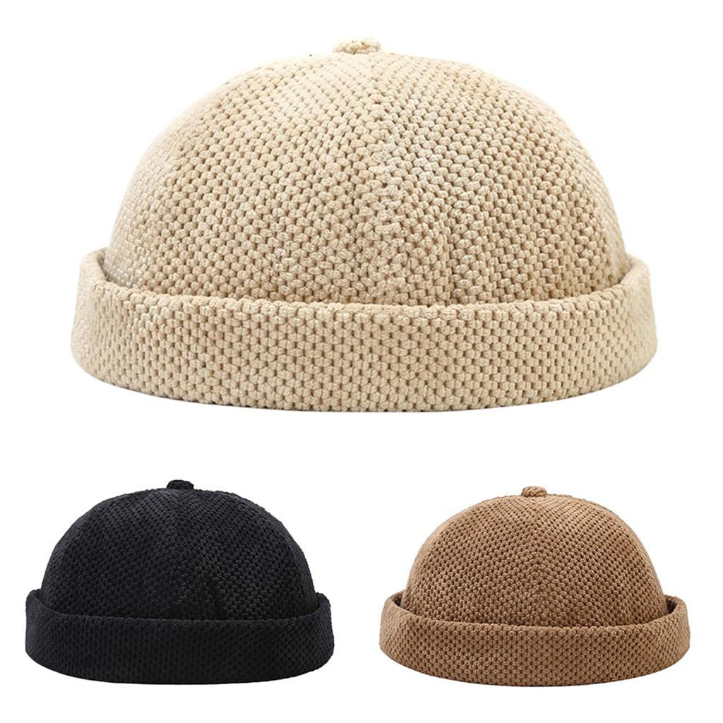 Мужская и женская зимняя шапка-докер, регулируемая винтажная модная шапка без полей, шапка-бини