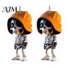 Creative Halloween Party Favors 2Pcs Hoodie Skeleton Ornaments, 2D Flat Acrylic Pendants, Gothic Unique Interior Car Accessories Style
