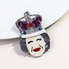 New Elegant Queen Elizabeth II Acrylic Brooches for Women's Clothing Glitter Crown Granny Figure Badges Pins Brooch Cute Jewelry
