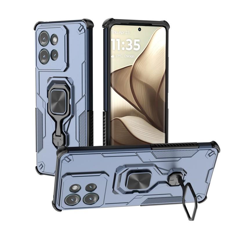 Чехол для телефона Motorola Edge 50 5G WANLONFENG PC TPU Задняя крышка Подставка с закаленным стеклом