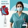 Cardiac Badge Reel. Heart-shaped Retractable ID Clip for Nurses, Doctors & Medical Staff.