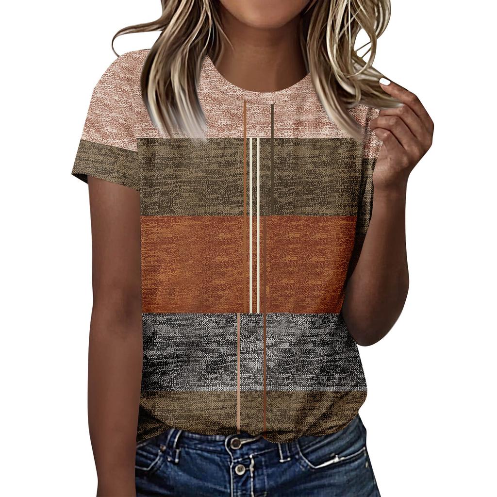 Женские футболки, женские топы с короткими рукавами, нарядные летние повседневные модные блузки с круглым вырезом, топы-туники, День независимости