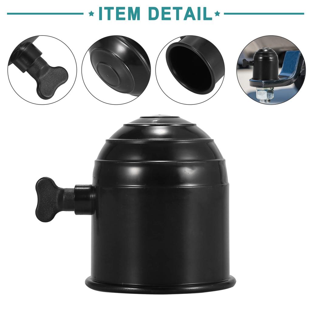 ACROPIX 50mm Inner Diameter Universal Black Trailer Hitch Ball Cover with Knobs (1 Pack)