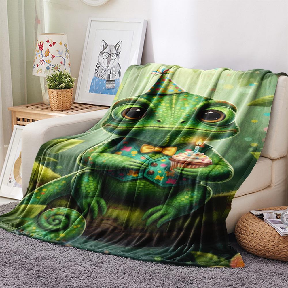 1PC Cute style Print FlAannel Blanket, High quality Comfortable for All Seasons, Home Decor, Warmth and Comfort