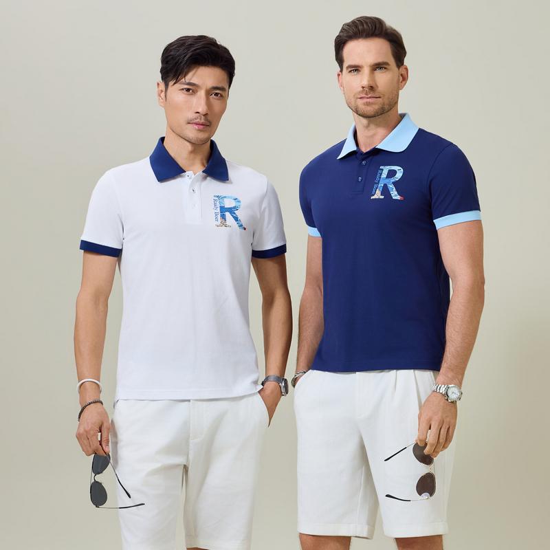 100% cotton 2026 summer men's lapel short sleeved T-shirt polo shirt