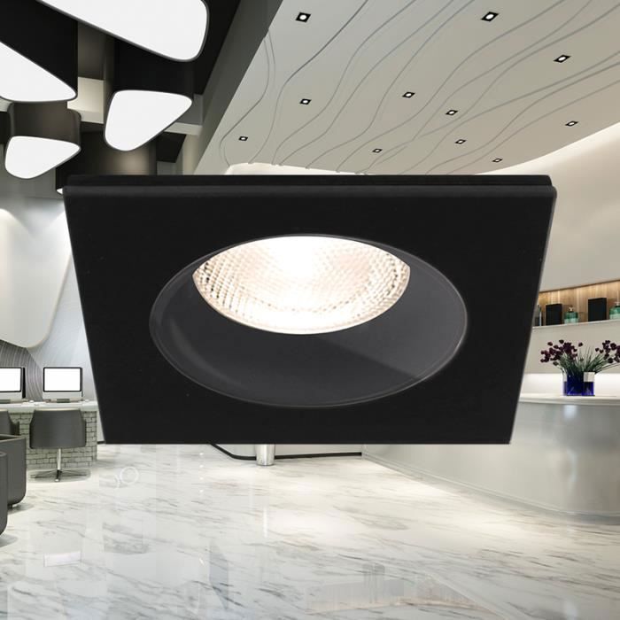 Set of 10 Black Square Recessed Spotlight Brackets IP54