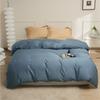 100S Egyptian Long Staple Cotton Bedding Set Pure Color Simple Design All Single Duvet Cover Pillowcase Fitted Sheet