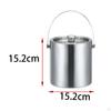 Ice Bucket Double Walled Cube Container Tub with Lid and Tongs for Dining Room