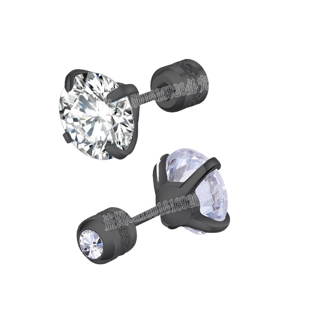 Stainless Steel 4 Color CZ Zircon korean Earrings For Women Crystal Screw Titanium Steel Ear Studs Anti Allergic Body Jewelry