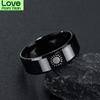Sale Stainless Steel Fashion Sun Totem Black Ring For Men Women Coulple 8mm Unisex Full Size Cartoon Ring Jewelry Cool Gifts