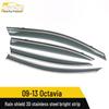 3D Stainless Steel Rain Guards with Bright Trim for 09-13 Octavia
