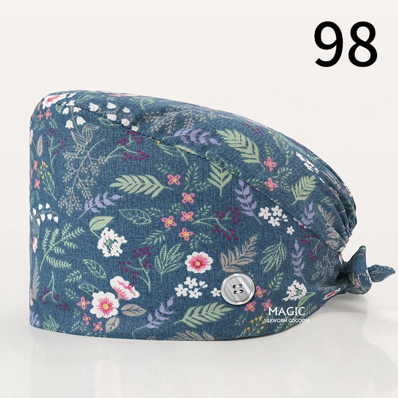 99 стилей эластичная шапка медсестры хирургическая шапка хлопковая маслостойкая пылезащитная регулируемая начес с принтом