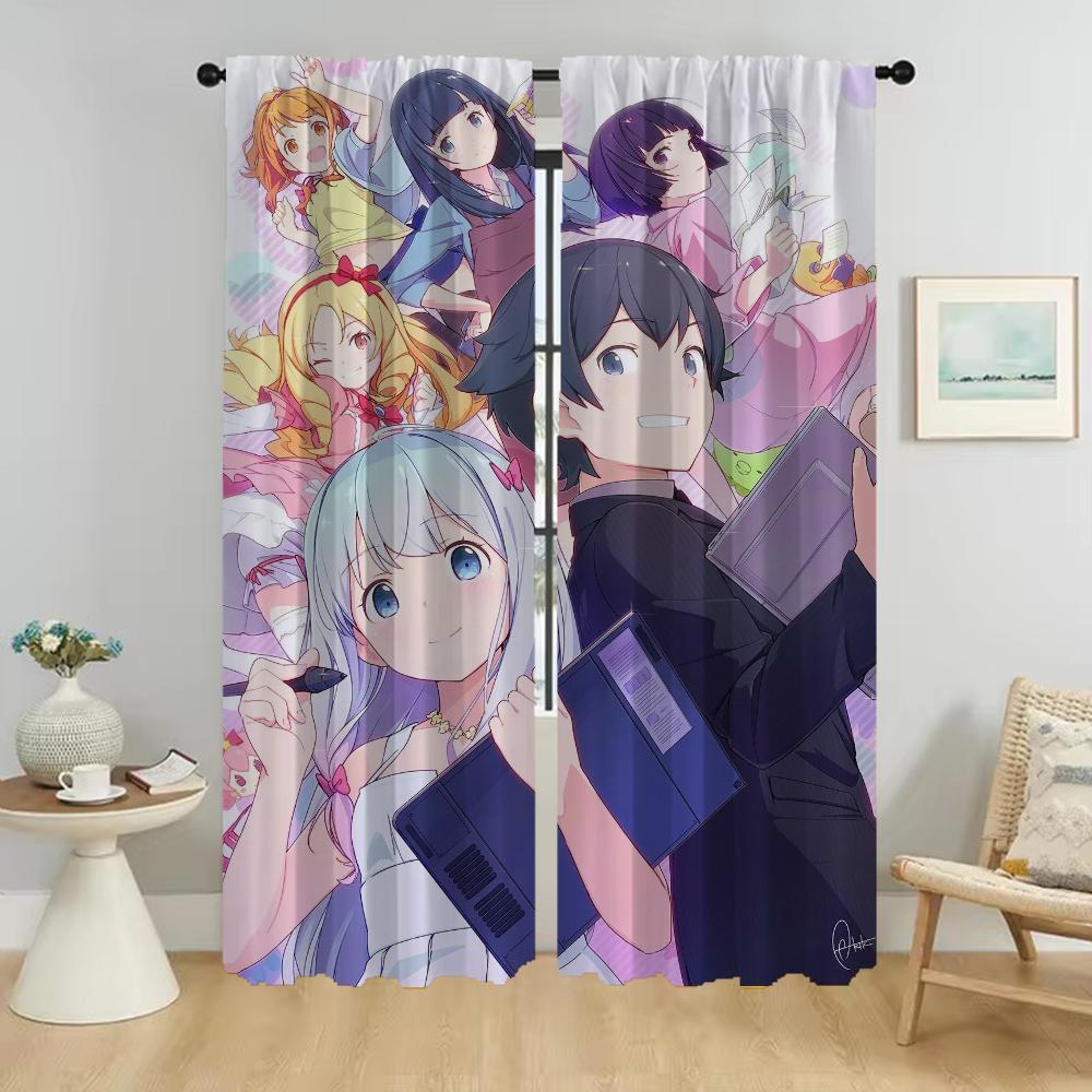 Современные шторы для гостиной Eromanga Sensei, кухонная занавеска-тюль с камерой, шторы-перегородки для спальни, домашний комплект из 2 штук, полиэстер, декор для сидения