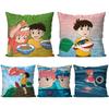 1 шт. Наволочка для подушки из мультфильма P-ponyo, квадратная подушка, для спальни, дивана, для отдыха, удобная подушка, для автомобиля, гостиной, украшение для дома 40X40