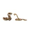 Antique Solid Brass Cobra Tea Pet Zodiac Snake Desk Ornament