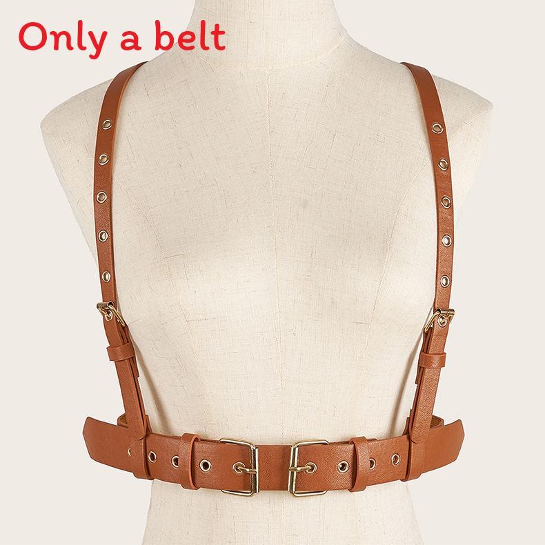 Trendy Punk Womens Strap Style Belt In Faux Leather With Metal Pin Buckle For Street Style Dress And Outfits