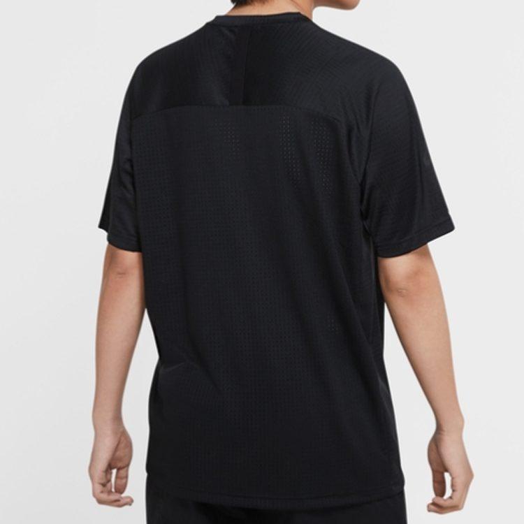 Nike T Shirts Men's Black Crew Neck Moderate Straight Fit CU3765-010