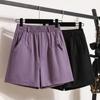 Plus Size Women Shorts Pants Summer Loose Jeans Short Basic High Waist Solid Elastic Waist Harem Pants