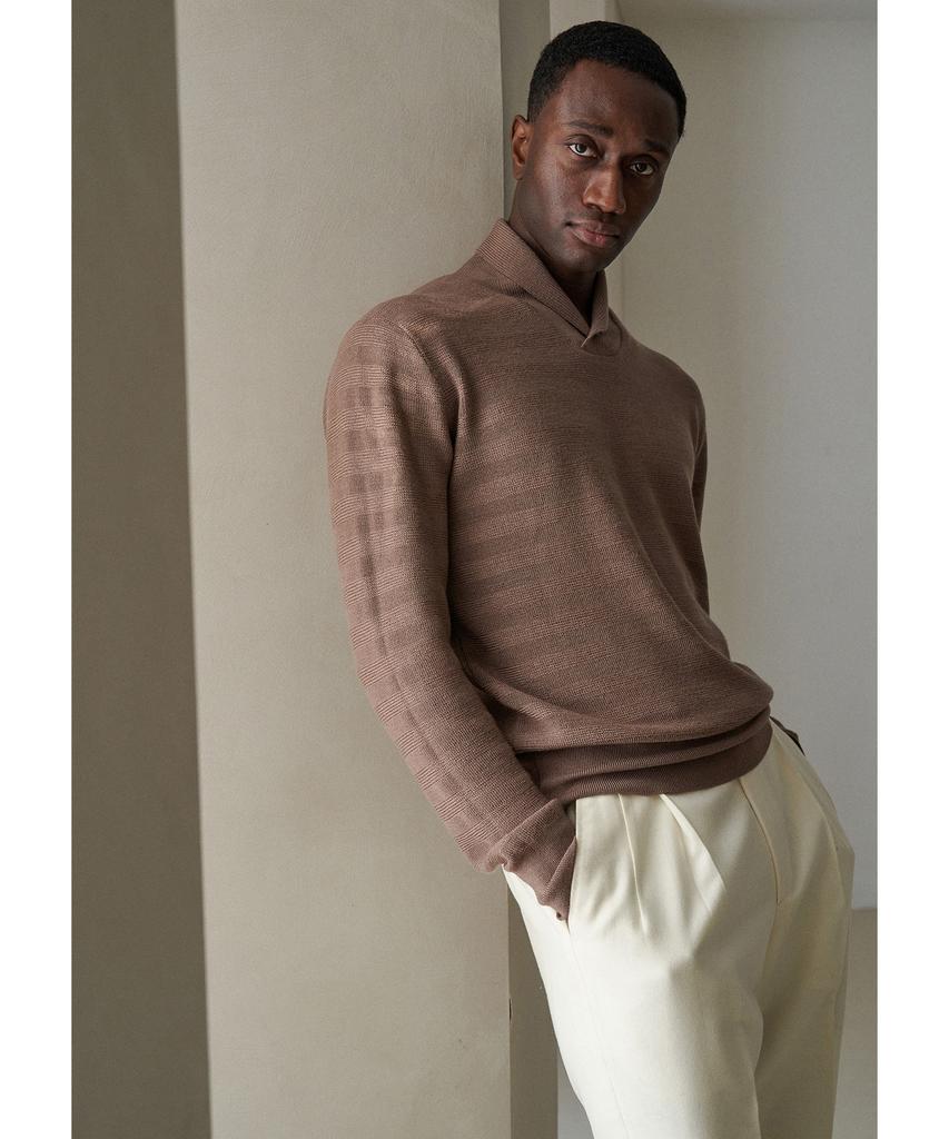 IOLO Wool Silk Shawl Collar_Cocoa