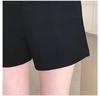 Women's High-Waist Summer A-line Booty Shorts - Black Outwear Slimming, Loose, Casual Wide-Leg Pants