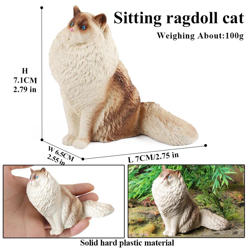 Oenux Cat Model Siamese Devon Rex Sphynx Ragdoll Persian Action Figure Cat Kitty Bobtails Figurine Cute Decoration Kids Toy Gift