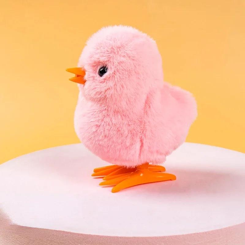 Желтая Курица Прыгающая Заводная Игрушка Ходячая Симуляция Плюшевая Заводная Винтажные Игрушки для Детей от 2 до 4 Лет Игрушки Подарок