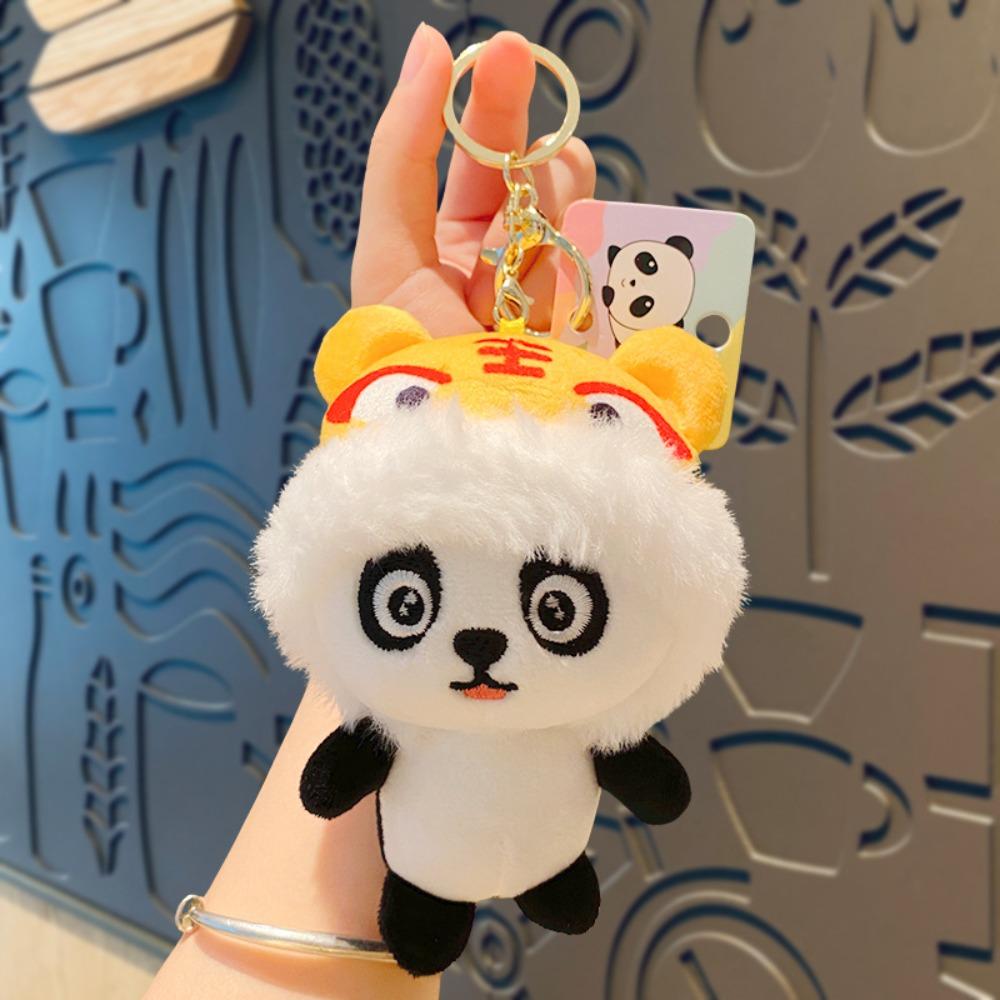 Cartoon Panda Doll Keyring Animal Bag Pendant Creative Panda Plush KeyChain  Couple