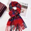 100% Wool Plaid Scarf for Women and Men - Warm, Stylish Gift for Winter