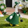 1 Set St. Patrick's Day Porch Goose Outfits Outdoor Garden Lawn Yard Goose Statue Costume Hat Black Carrying Basket Holiday Dress-up Clothing