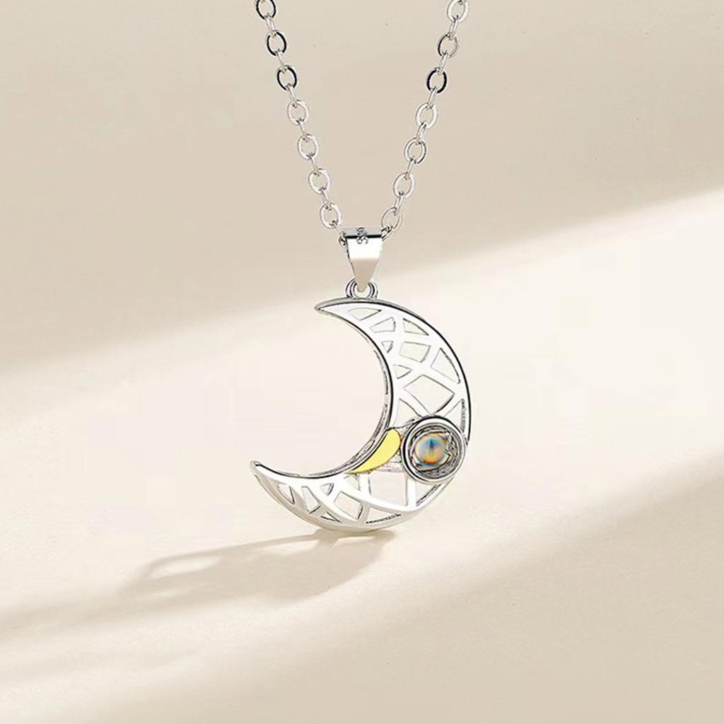 Парное ожерелье с проекцией на заказ Пара мужское и женское Солнце, Луна и звезды Цепочка для ключиц Диаграмма Кастомизация