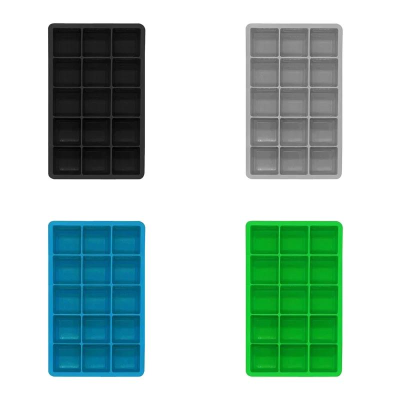 4PCS/Set Silicone Ice Cube Mold Big Square Ice Cube Tray Ice Cube Maker Non-toxic Reusable Bar Pub Wine Ice Blocks Maker