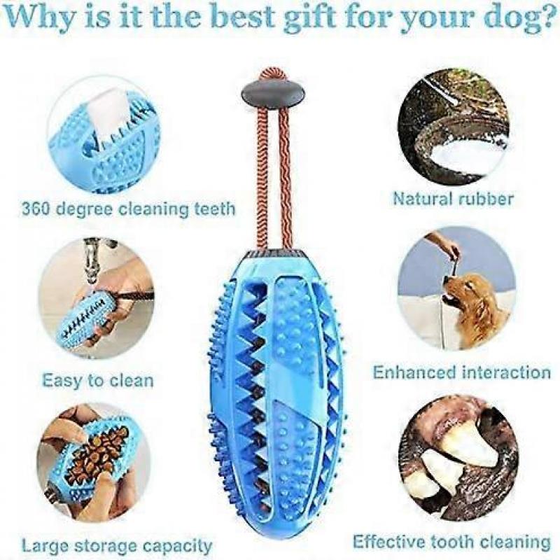 Puppy Teeth Cleaning Chew Ball Toy Durable Natural Rubber Dog Toothbrush Stick Dental Care Dogs - Chewing, Treating, Chasing and Retrieving Fun