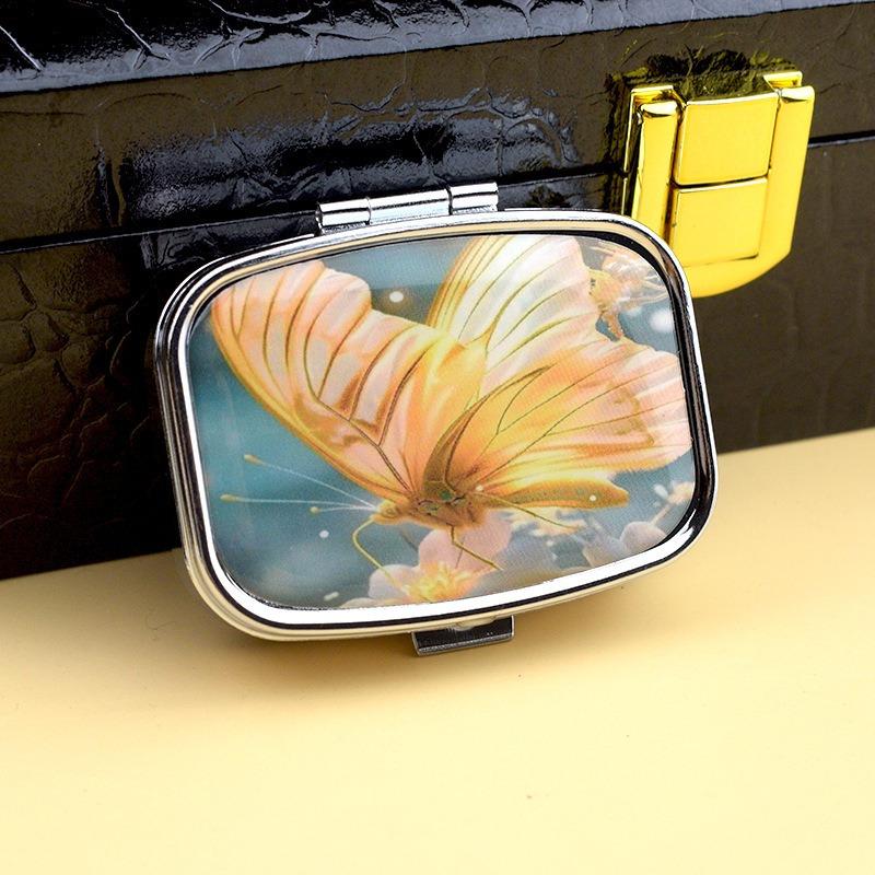 1 шт. Портативный дорожный необходимый таблеткоделитель, контейнер для таблеток, органайзер для лекарств, металлический, шкатулка для украшений, отсек для хранения