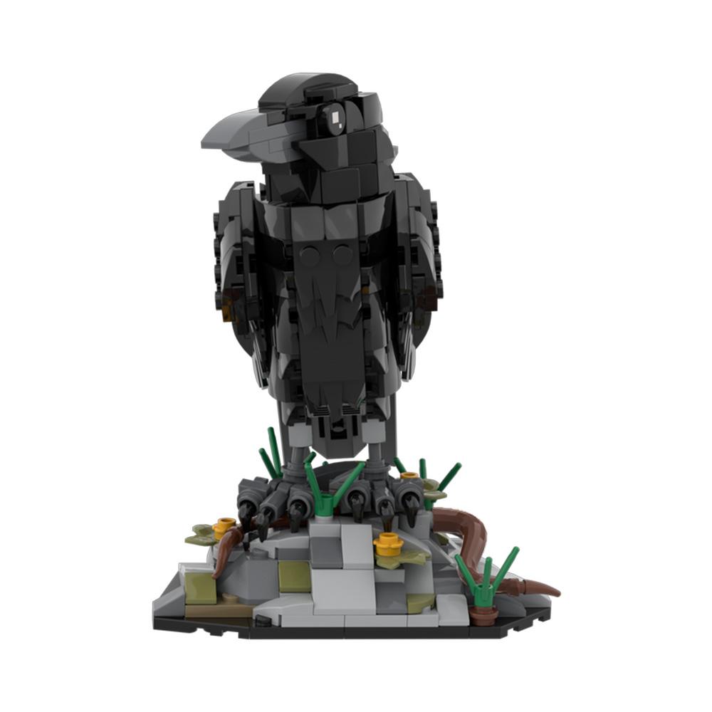 Gobricks MOC-217187 Raven Building Blocks Creative Animal Series Crow Bricks Models Assembly Toy Bird Giftts