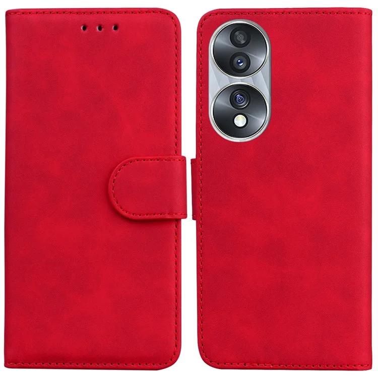 Для Honor 70 5G PU кожаный раскладной чехол для телефона однотонный чехол-книжка-подставка кошелек