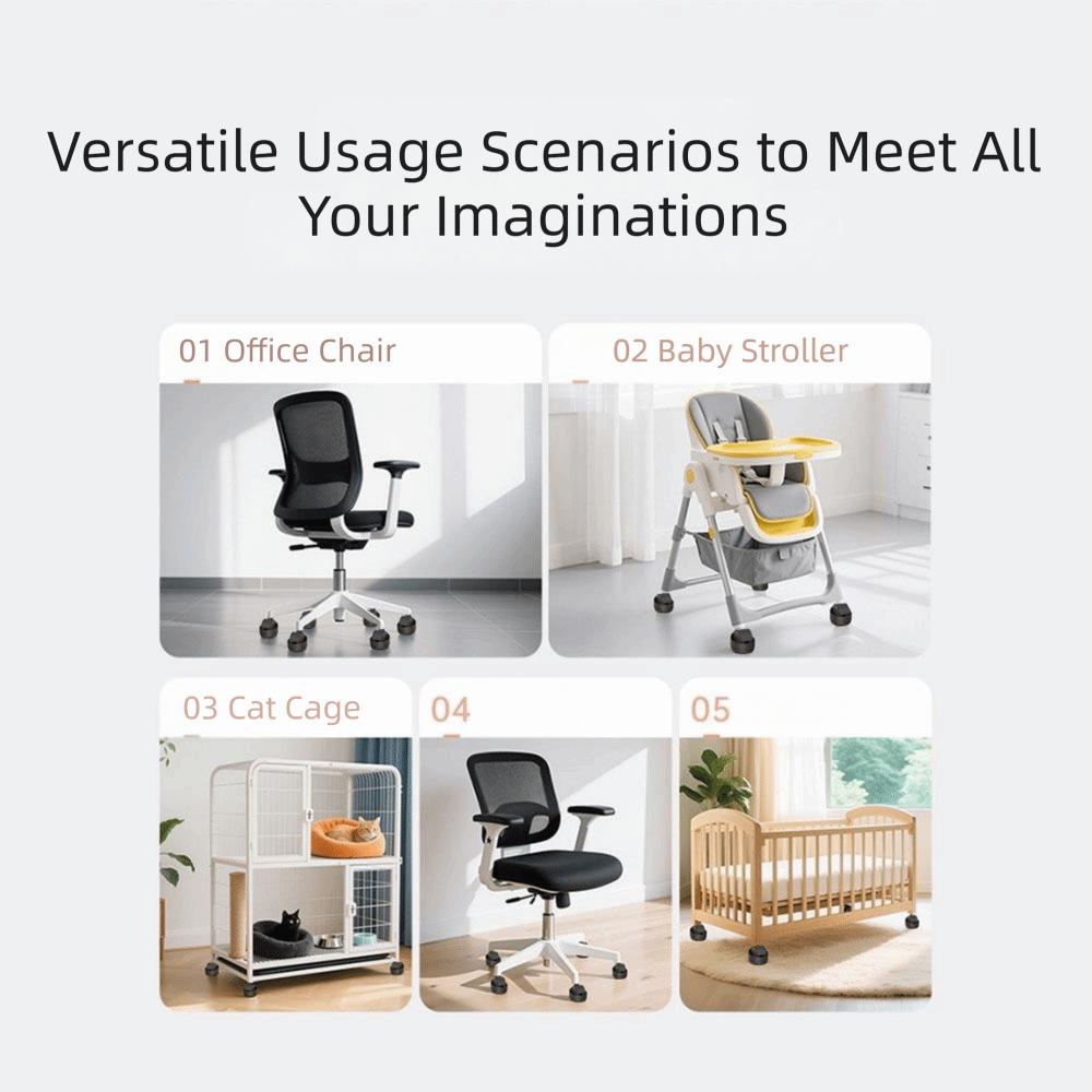 5Pcs Silicone Furniture Wheel Caster Floor Protector Chair Wheels Stopper  Office Chair