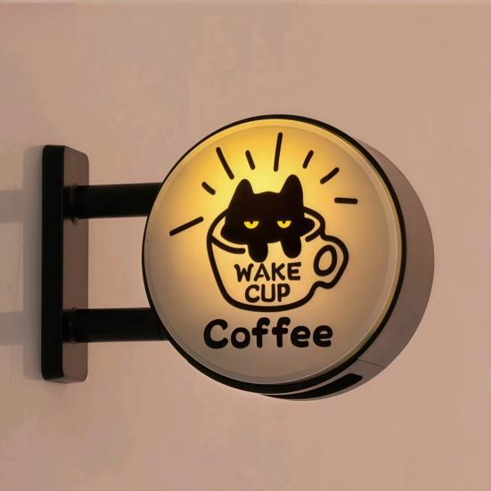 Coffee Lamp Refrigerator Magnet 3D Vintage Coffee Shop Light Fridge Magnet Cabinet Locker Whiteboard Decoration Coffee Lovers Gift