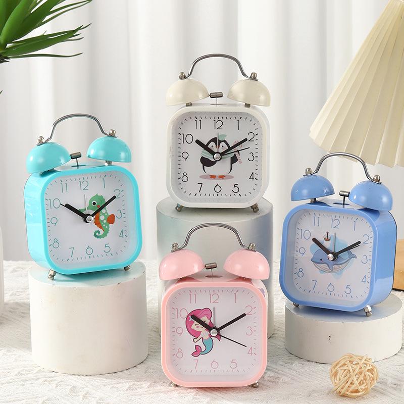 Ретро-будильник с громким звонком и ночником - бесшумные прикроватные часы, креативный подарок для студентов и декор спальни