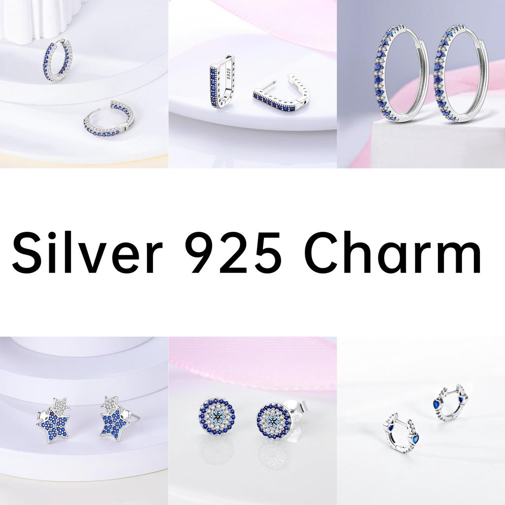 Серьги в виде совы из сияющего голубого циркония, серебряные серьги 925 пробы с дурным глазом для женщин, свадебные, помолвочные, планета, луна, звезда, циркониевые украшения