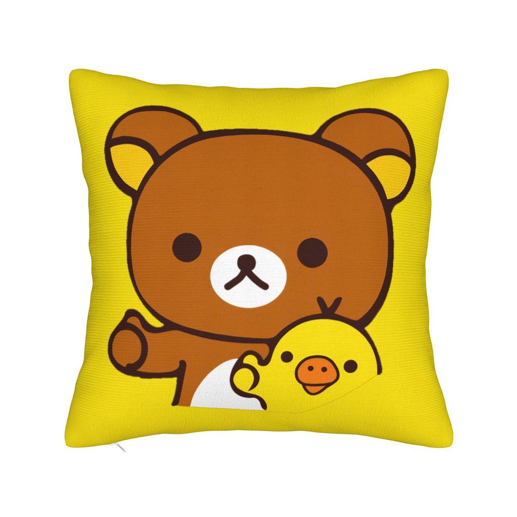 Kawaii Rilakkumas Cartoon Pillowcase Polyester Cushion Cover Decorative Throw Pillow Case Cover Home Wholesale 45X45cm
