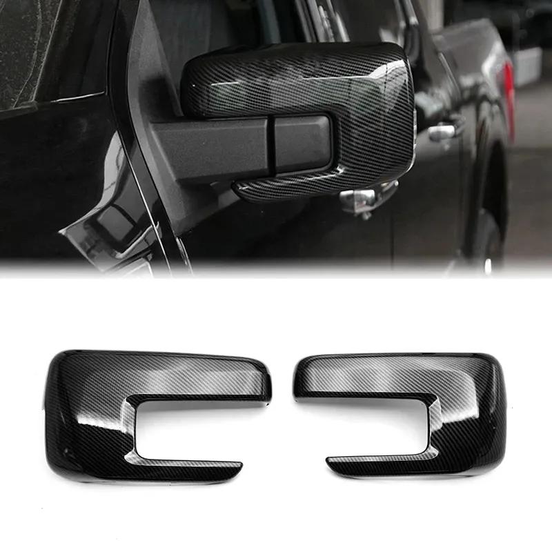 ABAIWAI For Ford F150 F-150 ABS Auto Front Side Rearview Glass Mirror Cover Trims Frame Rear View Caps cover