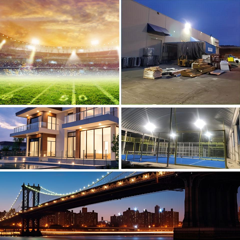 LED Floodlight AC220V 20-300W Outdoor Waterproof IP66 Aluminum Material Suitable For Driveway Corridors Construction Sites Light