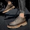 Новые мужские ботинки из натуральной кожи с верхом из коровьей кожи, прочной подошвой, со шнуровкой, осенне-зимние ботинки, повседневная обувь для отдыха на открытом воздухе для мужчин