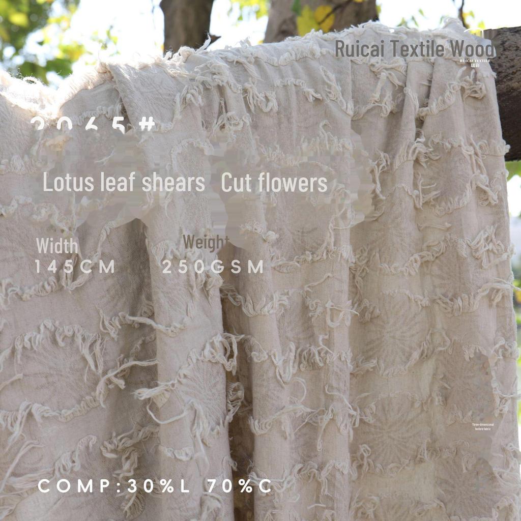 Чехол для подушки из льна и хлопка с рисунком листьев лотоса