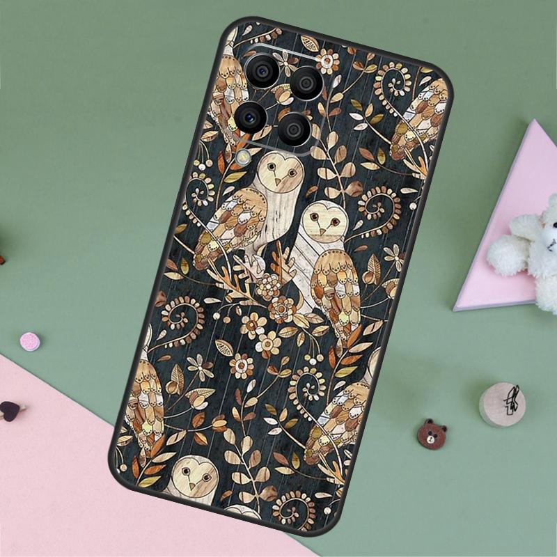Owl Pattern For Samsung Galaxy M20 M06 M16 M12 M13 M14 M15 M35 M55 M34 M54 M33 M53 M21 M31 M32 M52 Case